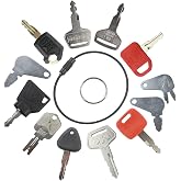 12 Heavy Equipment Keys Master Set Construction Ignition Key Set | Fits C-at 8398 5P8500 14603 777 Link-belt S450 Komat-su 787 Hys-ter 166 Bobc-at D250 Ca-se 83353 K250 JD Hita-chi H800 JDR