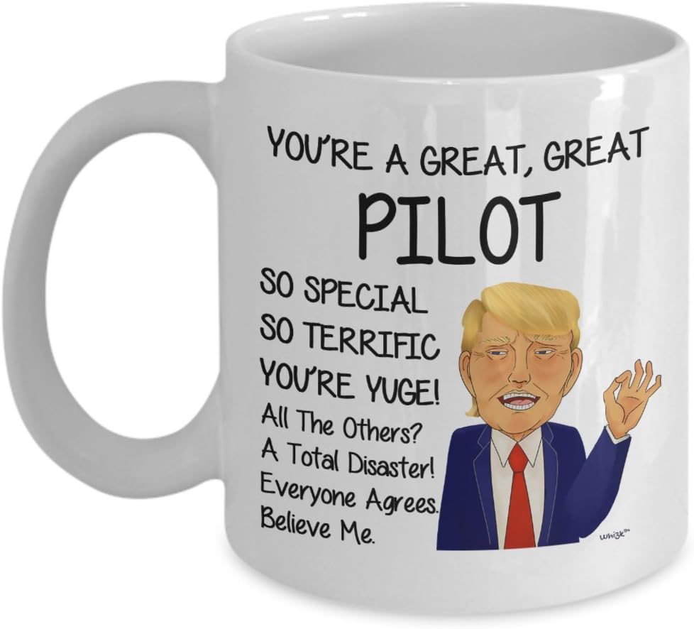 Pilot Mug Funny Coffee Cup For Men Women - Christmas Birthday Office Gag Large 15 oz - Whizk MTR384