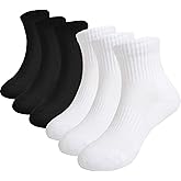 Marchare Boys & Girls Athletic Cushioned Cotton Ankle Socks - White, 5-14 Years