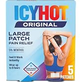 Icy Hot Medicated Patch Extra Strength Pain Relief Patch for Back or Large Area, 5 Count