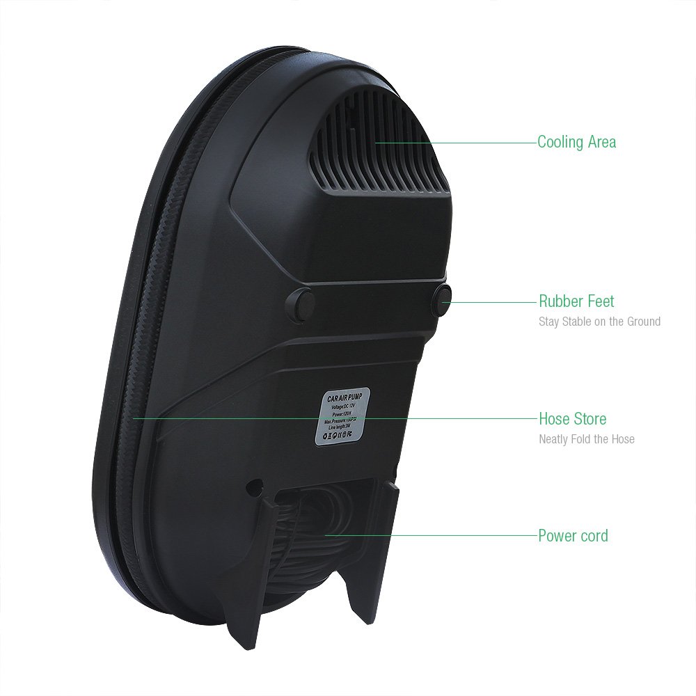 Luftkompressor, Rraycom 12V Tragbare Auto Reifenpumpe mit LED-Licht und Digital-Manometer, 3 Hochdruckdüsen für Auto Motorrad Fahrrad Basketball