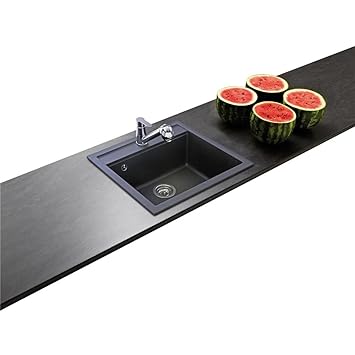 évier Granit Noir Aquasanita Quadris 1 Bac Amazonfr Bricolage