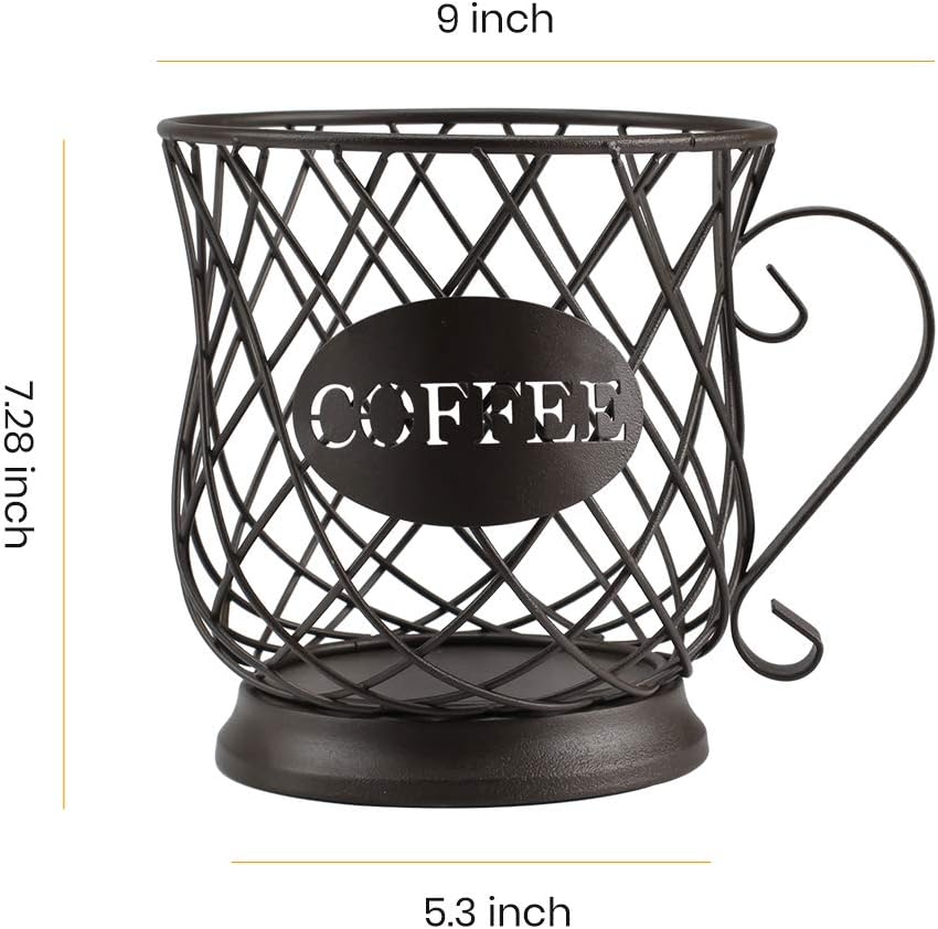 K Cup Holder Kpod Storage Organizer for 35 Kcups Keurig Coffee Pod Holder for Counter Coffee Table Bar Matte Bronze: Kitchen & Dining