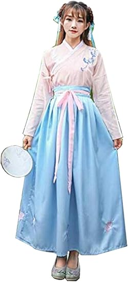 Amazon Co Jp ベィジャン レディーズ ワンピース ドレス 開襟 ロング丈 チャイナ服 唐装漢服 中華服 宮廷風 古風 ステージ衣装 仮装 学生 服 ファッション小物