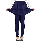 Auranso Girls School Uniform Pants Kids Clothes Ruffle Tutu Leggings with Skirt 2-14 Years