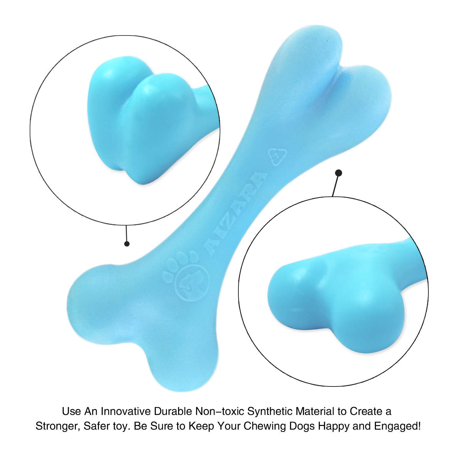 Aizara Dog Chew Toys for Aggressive Chewers, Tough Indestructible Dog Toys for Large Dogs, Durable Nylon Puppy Bone Toys for Training Keeping Pets Fit