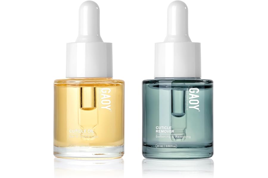 GAOY Cuticle Care Kit – Cuticle Oil and Cuticle Remover, 20ml 2 Pcs Cuticle Nourishes and Softener, Promotes Nail Growth and Strength
