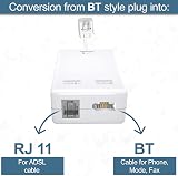ASNQ ADSL Filter Microfilter BT to RJ11 for Phone and Broadband view 6