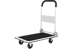 EliteEdge 29×19 Inch Hand Truck Cart - Steel Moving Platform with Rubber Wheels, Heavy Duty Foldable Push Cart Dolly for Home