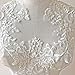 1 Pair Off-White Gold Fringe Lace Applique Motif Flower Embroidery Wedding Sewing Applique with Sequined Mirror Pair Bridal Lace Patch for Dress Gown