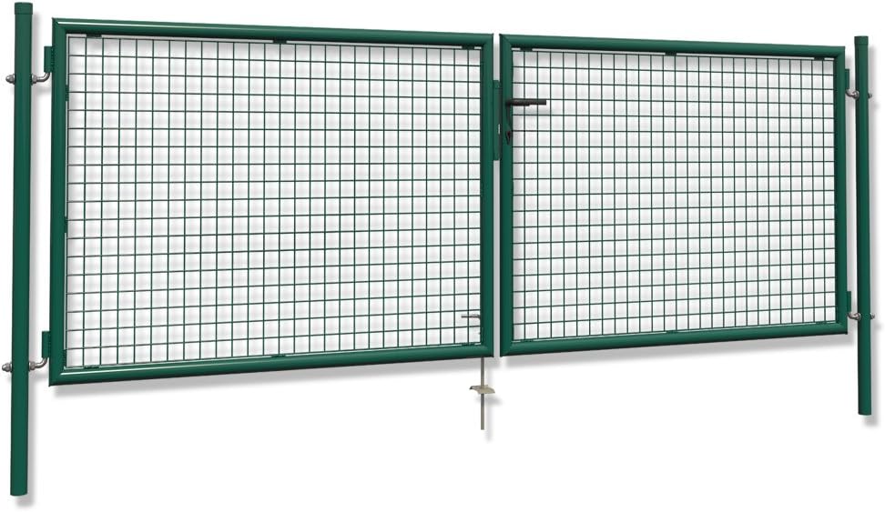 Doppelflügeltor + Pfosten Gartentor 300x100 Einfahrtstor Hoftor Tor