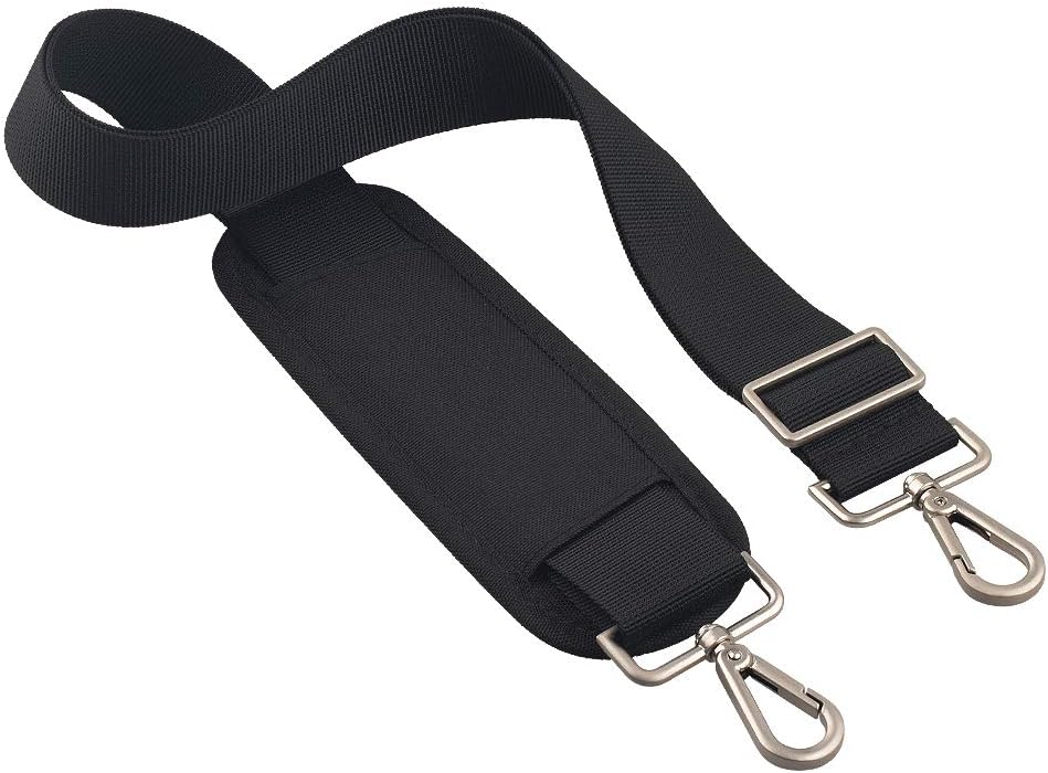 Qishare Universal Replacement Shoulder Strap Pet Carrier Strap Detachable Soft padded Adjustable Belt with Metal Swivel Hooks (Black,133cm New)