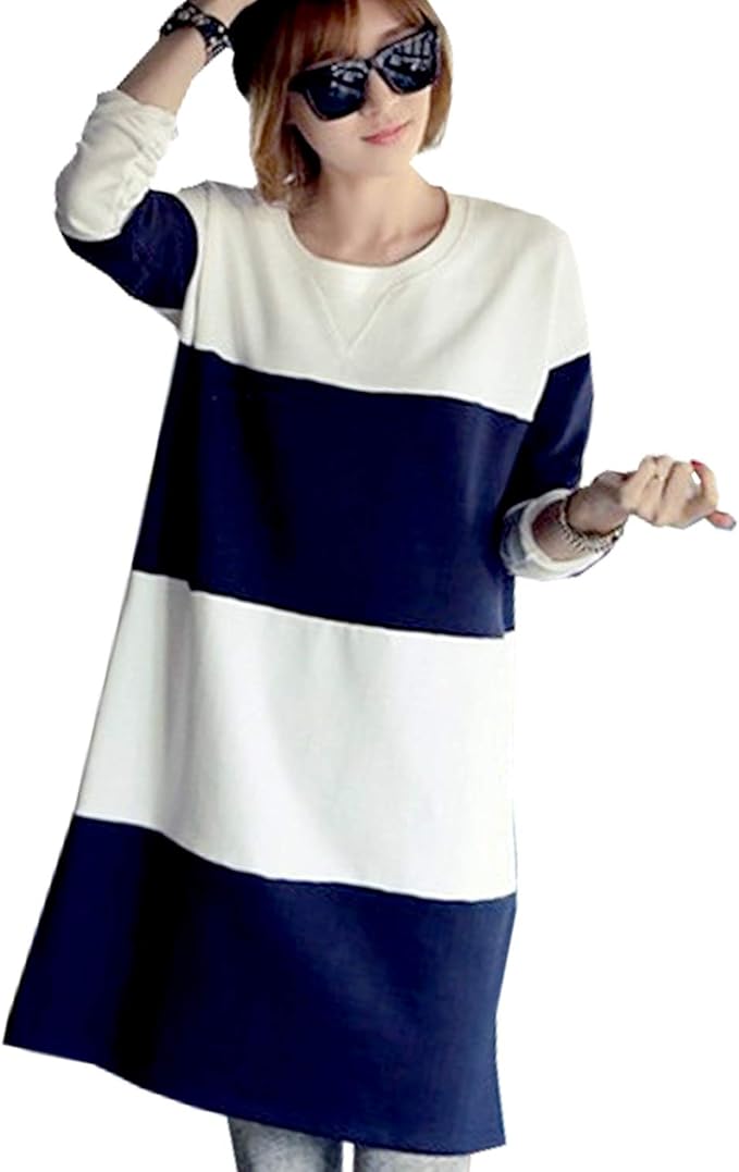 Amazon Co Jp My Spica 授乳服 マタニティ チュニック ワンピース ボーダー 長袖 産前産後 着れる 妊婦服 授乳服 授乳 体型カバー 秋 冬 ネイビー X ホワイト 服 ファッション小物