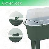 GEEZY Raised Garden Bed Planter Box with Lid and Legs Green 38x77x84 cm view 2