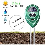 Soil pH Meter, XIYIXIFI 3 in 1 Soil Test Kit for Moisture, Light &amp; pH for Garden, Lawn, Farm, Plants, Herbs and Indoor &amp; Outdoor Plants Soil Tester, Accurate &amp; Easy Read Indicator (No Battery Needed)
