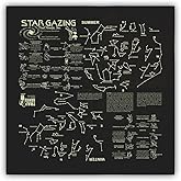 Trail Hankie Stargazing Glow-in-the-Dark Bandana – Constellation Star Map for Camping, Hiking & Night Sky Identification