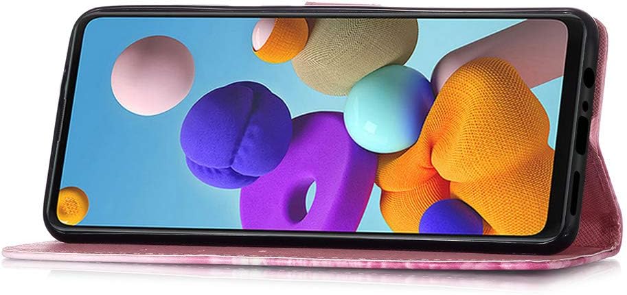 Samsung Galaxy A21s Case Glitter Shockproof Full Protection Bookstyle Leather Wallet Flip Folio Cover With Magnetic Closure Kickstand Phone Case for Samsung A21s Phone Case Bling - Image 4