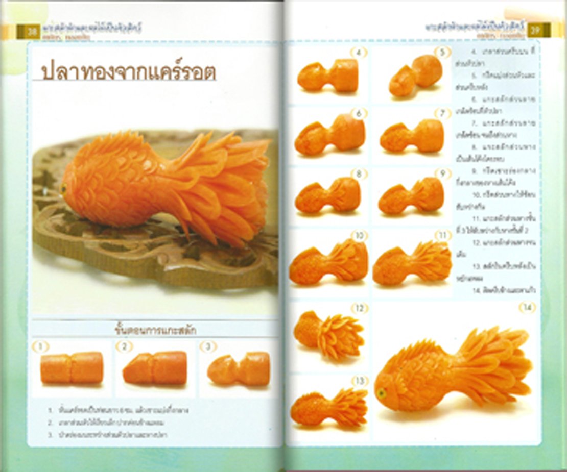 Thai Fruit Carving Book Carving Vegetable Book Into Animal Shape Learn
