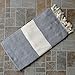 Dandelion - Diamond Pattern - 100% Naturally-Dyed Cotton Turkish Towel Peshtemal - 71x39 Inches - Gray