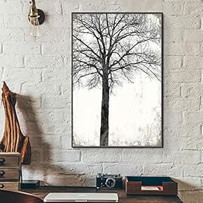 Framed Canvas Wall Art for Living Room, Bedroom Tree Illustration III Canvas Prints for Home Decoration Ready to Hang - 16x24 inches