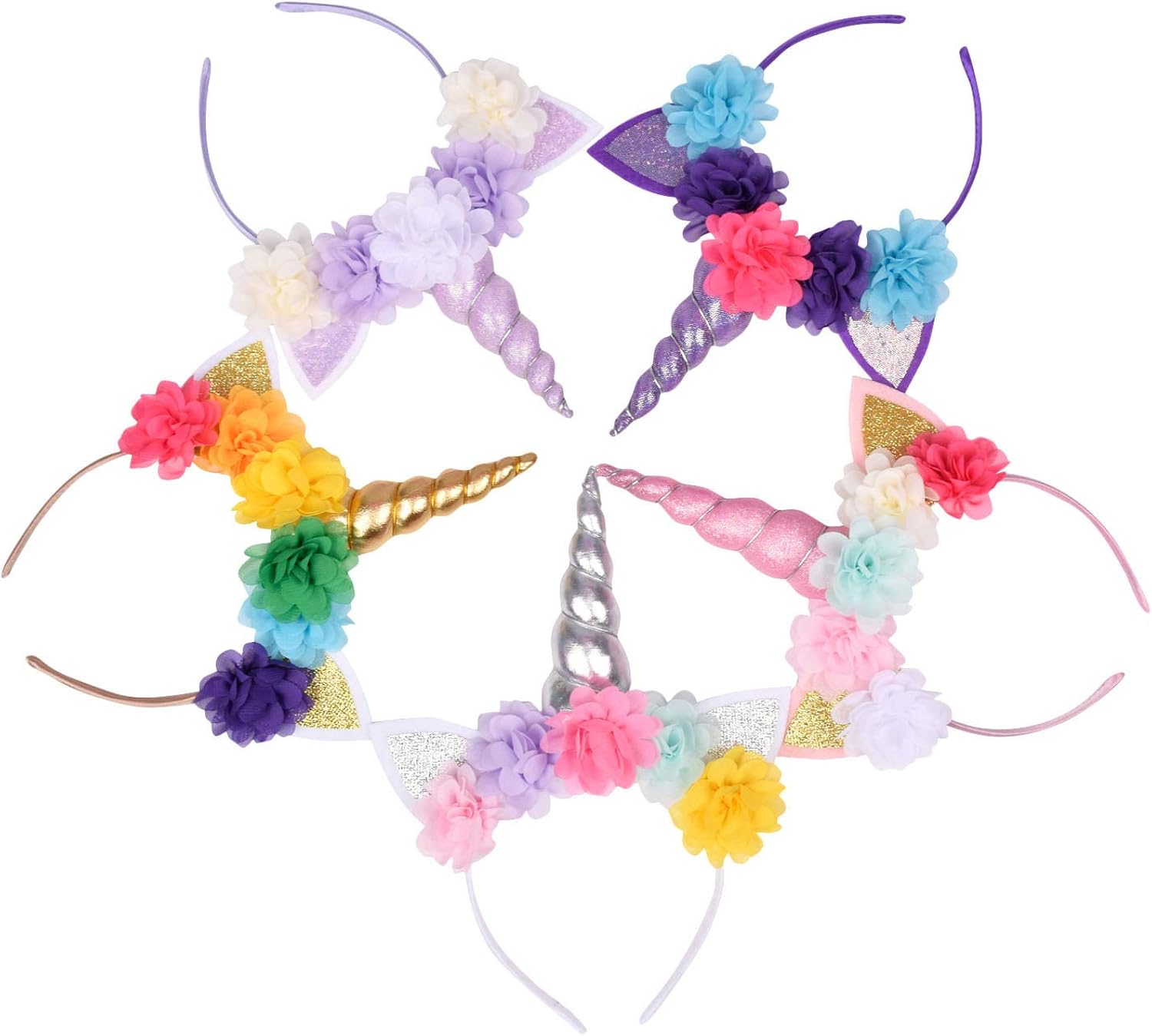 Flower unicorn headband, girl's hair accessories, animal