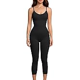 Takusun Women Open Bust Bodysuit Seamless Tummy Control Full Body Shaper Shapewear Capri Butt Lifter Thigh Slimmer