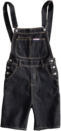 black overall shorts mens