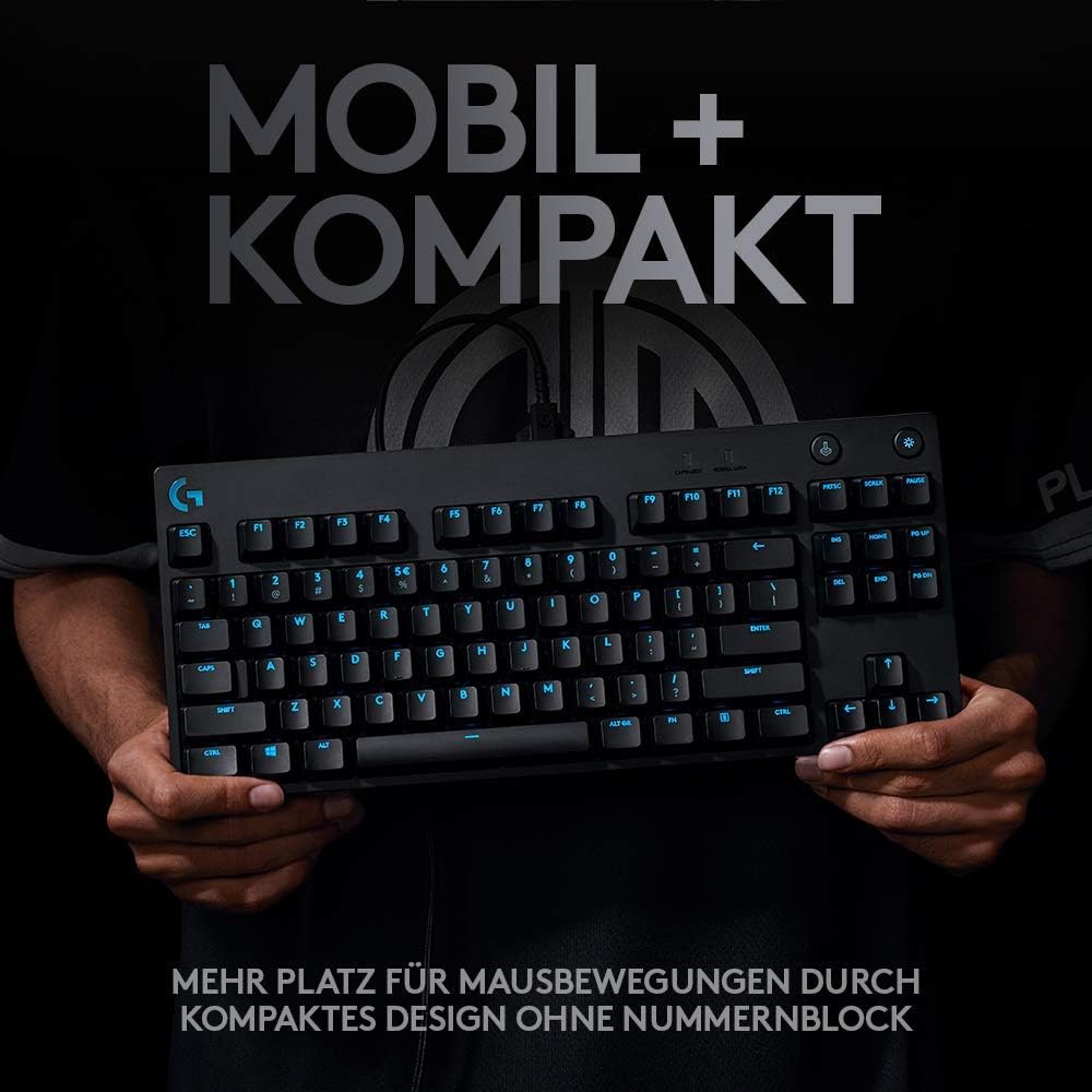 Logitech G PRO keyboard USB QWERTZ German Black G PRO, Standard, USB, Mechanical, QWERTZ, RGB LED, Black, G Pro TKL - Image 5