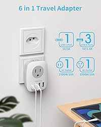 2 Pack Switzerland Plug Adapter,VINTAR Type J