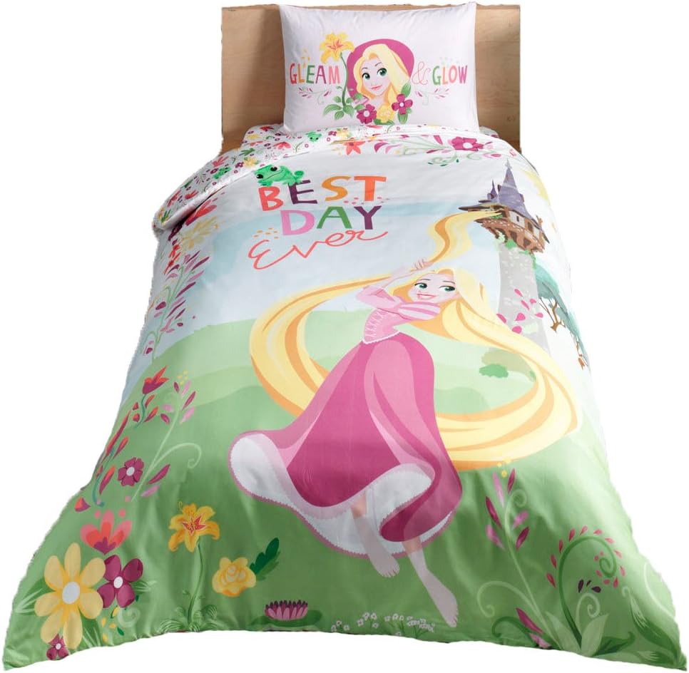 wellstil Rapunzel Gleam and Glow%100 Cotton Girl's Kid's Duvet/Quilt Cover Set Single/Twin Size Kids Bedding