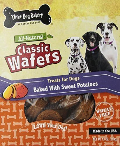 Three Dog Bakery 13-Ounce Classic Wafers Sweet Potato Baked Dog Treats by Three Dog Bakery