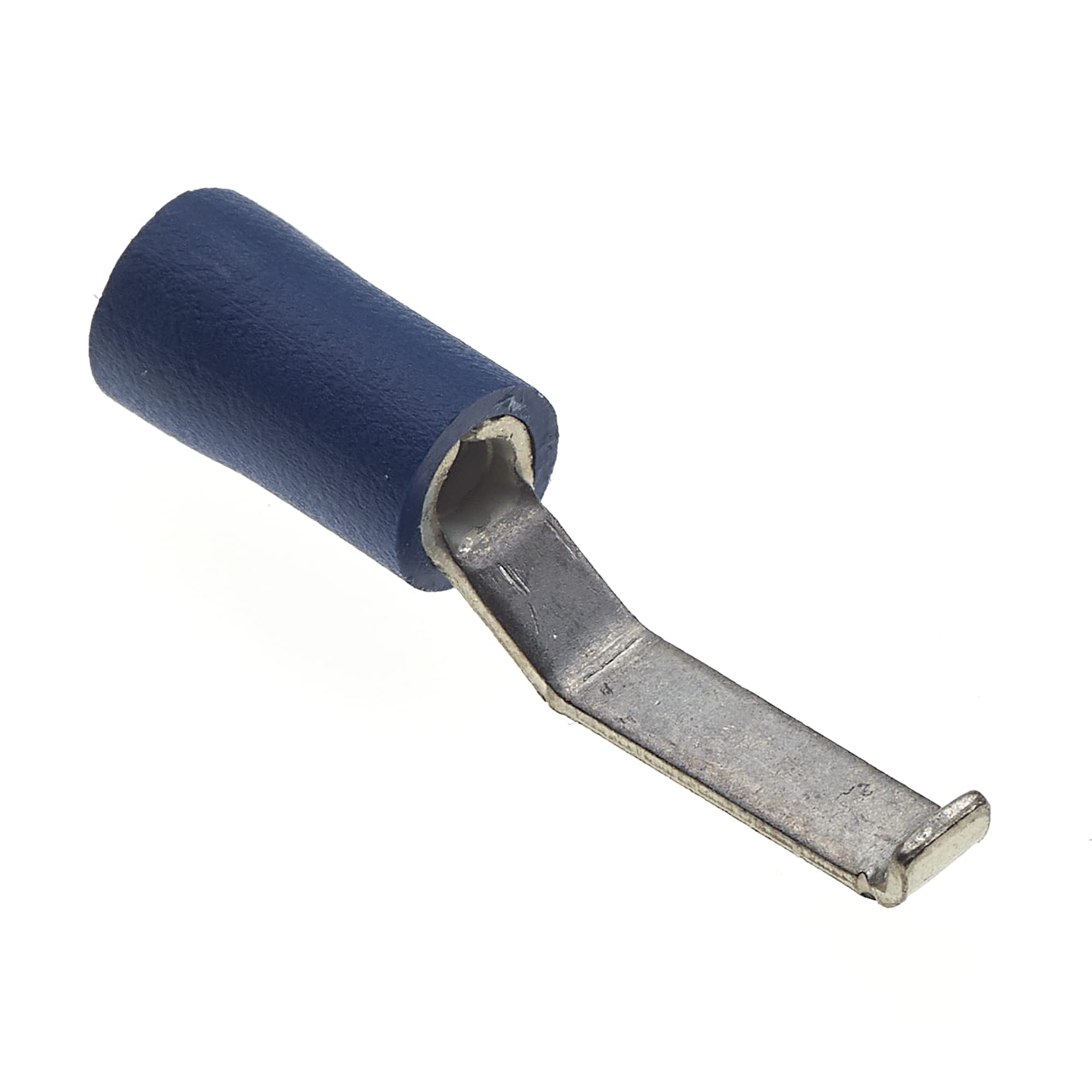Crimp Blade Lipped Terminals, Pack of 100 - Blue, 1.5-2.5mm - Vinyl Insulated Terminal Wire Ferrules Copper Connectors, Cord Wire Cable End