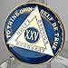 Bright Star Press 25 Year Midnight Blue AA Alcoholics Anonymous Medallion Chip Tri Plate Gold & Nickel Plated
