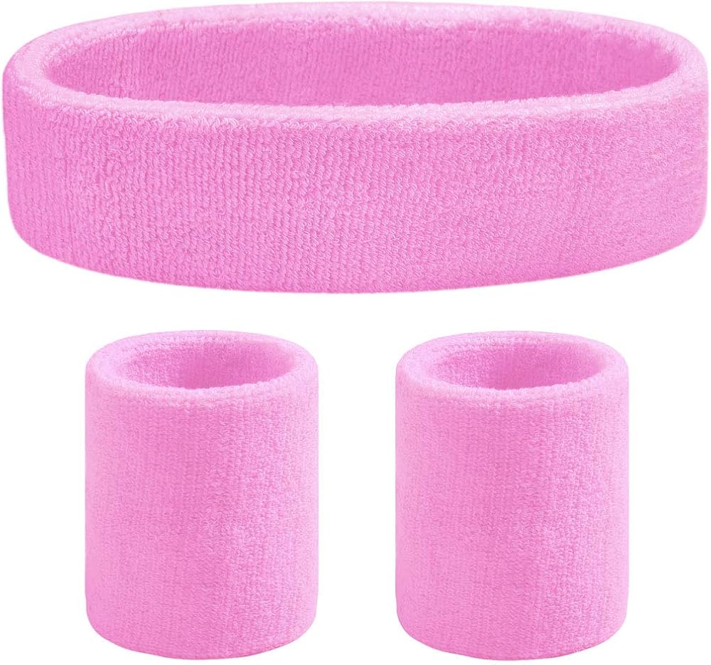 Favofit Headband/Wristbands for Women Men Girls Boys for Gym Workout & Yoga, 3 Piece Set, Super Comfy Sports Sweatbands for Football Baseball Basketball Soccer Tennis, Sweat Out of Your Eyes & Wrists : Clothing