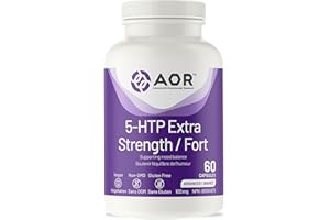 AOR 5-HTP Extra Strength 60 Caps 20-Day Supply, Serotonin & Tryptophan Supplement with Griffonia Extract, Promotes Relaxation
