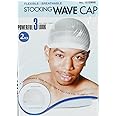 MAGIC Stocking Wave Cap Pack 2 Caps White Hair Du Rag, Spandex Fabric, Flexible, Breathable, one Size, Comfortable, Wig, Hair Extensions, Wig Cap, Stays on Your Head