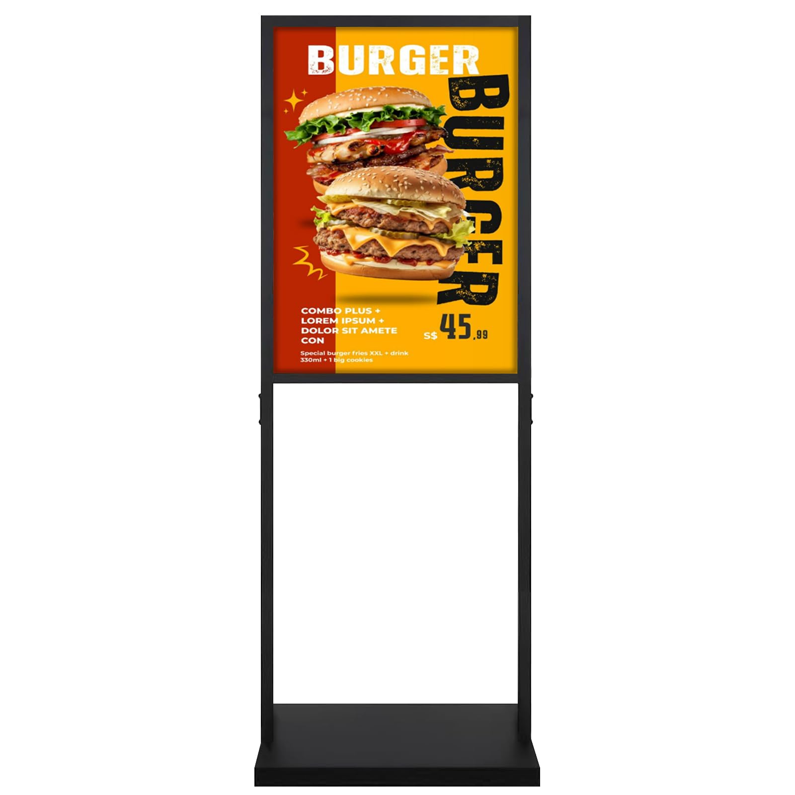 Photo 1 of JR-MOV Sign Stand Heavy Duty - 19.6 x 27.5 Inch Double Sided Poster Stand for Display Board Foam, Black Pedestal Floor Standing Sign Holder for Event Store Restaurant Exhibition Business Party