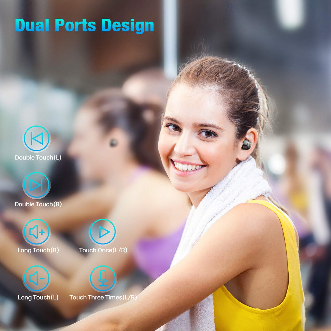 Poweradd Wireless Earphones Bluetooth 5.0-90H Playtime 3D Stereo Sound True Wireless Headphones with Mic, LED Display