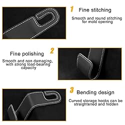 KHGUZ 2PCS Car Seat Headrest Hook, Leather Vehicle