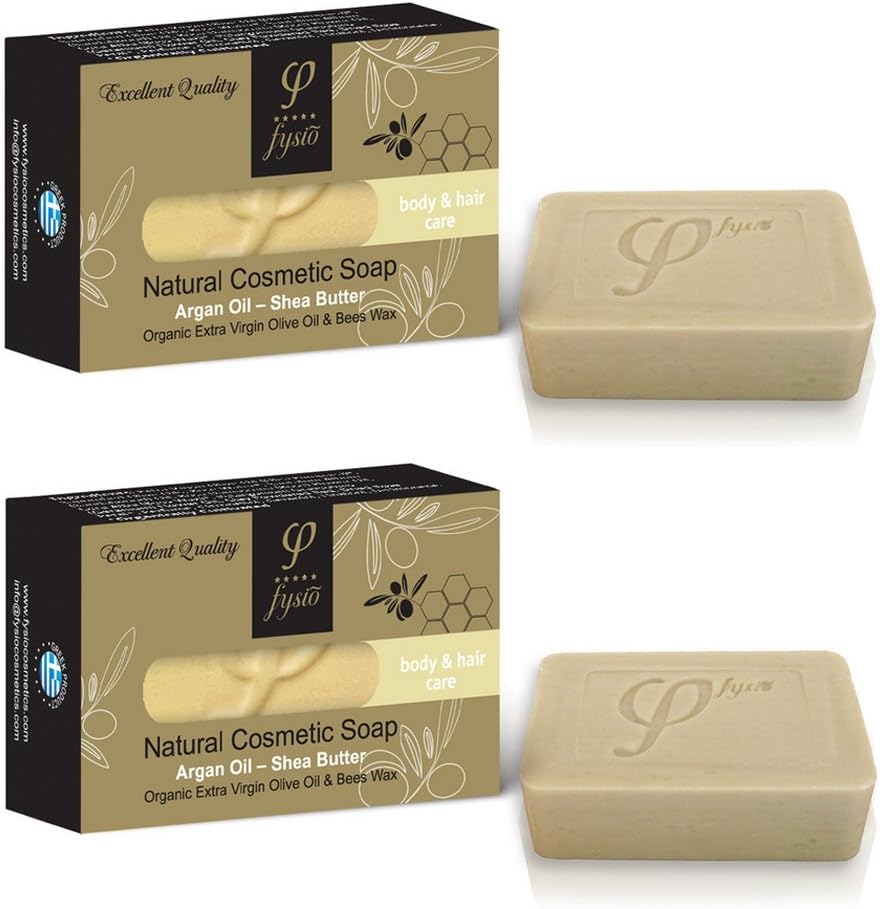 Olive Oil Soap with Argan Oil & Shea Butter For Body & Hair Care 100gr (Pack Of 2)