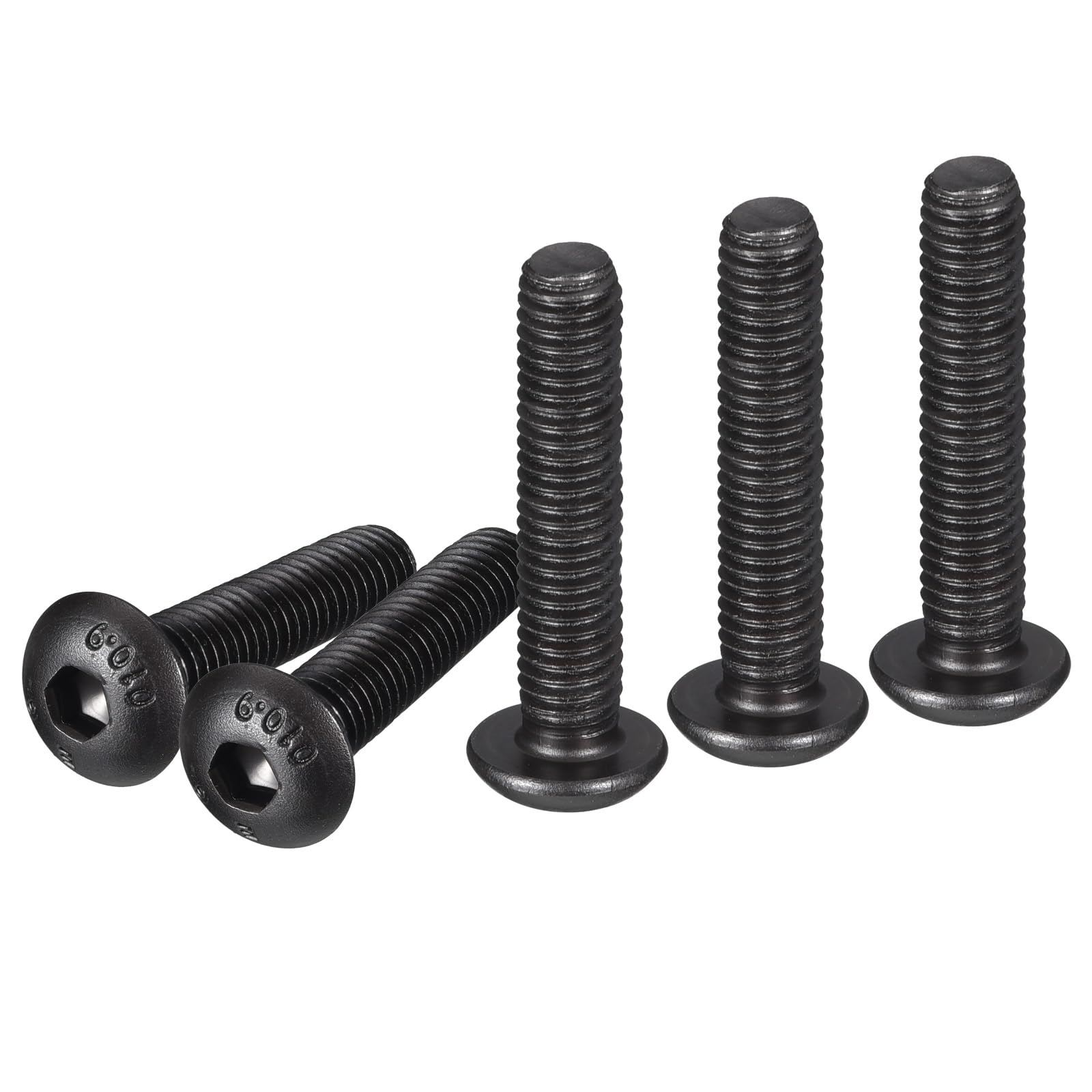 DTGN M5-0.8x25mm Button Head Socket Cap Screws - 50Pack - Good for Machine - Carbon Steel Black Oxide - Hex Drive Full Thread Fasteners — image 1