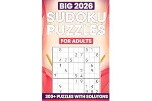 2026 Sudoku for Adults, 200+ Brain-Boosting Puzzles: Relax, Focus, and Keep Your Mind Sharp with Fun and Challenging Sudoku f