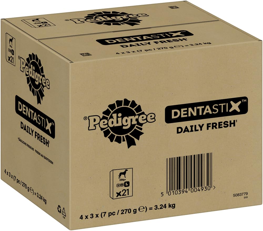 Pedigree DentaStix Fresh Hundeleckerli für große Hunde, Kausnack gegen Zahnsteinbildung, Für gesunde Zähne und einen frischen Atem, 4 er Pack, 4 x 28 Stück 2
