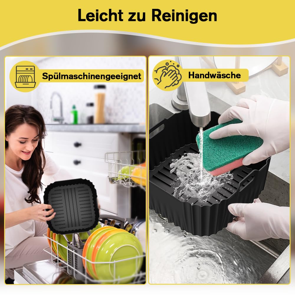 3 Stück Silikonform Heißluftfritteuse für Russell Hobbs Air Fryer XXL 8L (27170-56) / 8,3L (27632-56), Airfryer Silikonform Wiederverwendbare Luftfritteuse Einsätze Backform, spülmaschinenfest 7