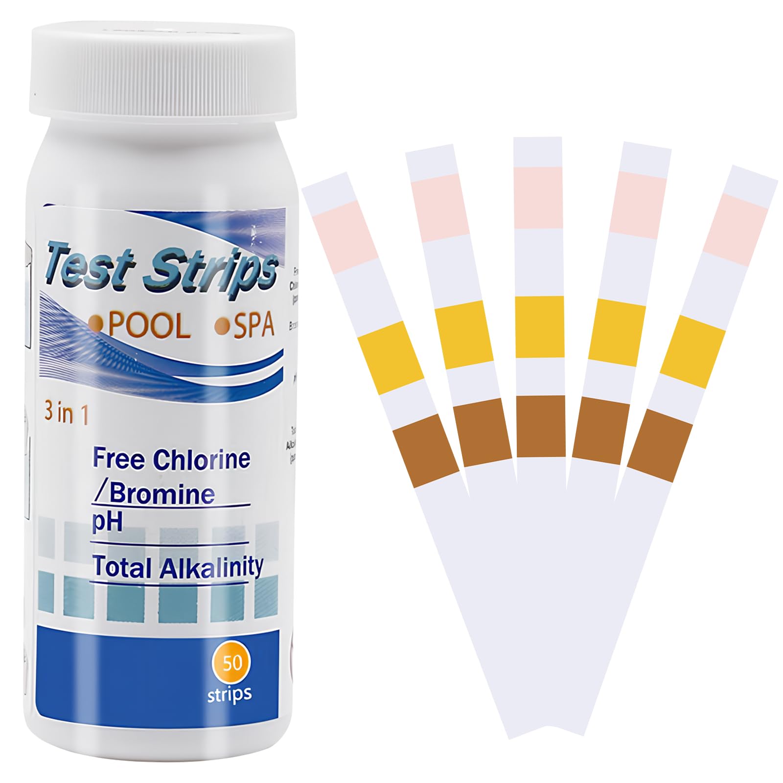 Pool Test Strips Pool Water Testing Paper, 50pcs Multipurpose 3 In 1 Chlorine PH Test Strips, Aquarium Water Test Kit Strips, Commercial Water Test Strips For Water Hot Tub Swimming Pool And Spa