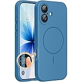 Miracase Magnetic for iPhone 17 Case, Compatible with MagSafe, Integrated Silicone Camera Control Cover, 3.0mm Thicken Shockproof Drop Protection Phone Case for 17,Capri Blue