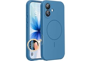 Miracase Magnetic for iPhone 17 Case, Compatible with MagSafe, Integrated Silicone Camera Control Cover, 3.0mm Thicken Shockproof Drop Protection Phone Case for 17,Capri Blue
