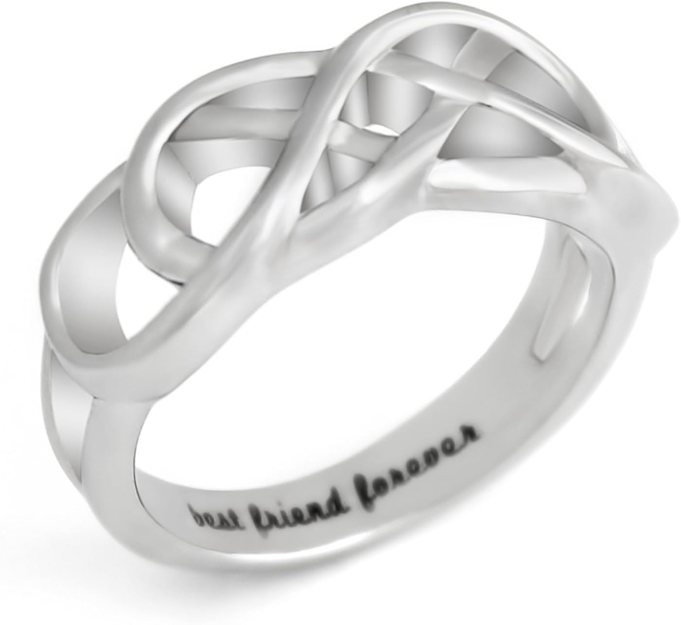 Amazon Com Friendship Infinity Ring Double Infinity Bff Ring Promise Engraved Inside Best Friend Forever Sizes 6 9 Jewelry
