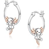 LES OSEWA Dog Animal Earrings Sterling Silver Animal Heart Hoop Dangle Earrings Cute Jewelry Gifts for Women