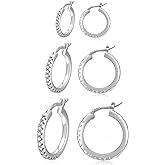 PABBEU Gold Hoop Earrings for Women Sterling Silver Post Small Gold Hoop Earrings 14k Real Gold Tiny Hypoallergenic Small Hoop Earrings Set for Women Men 13/15 /20mm